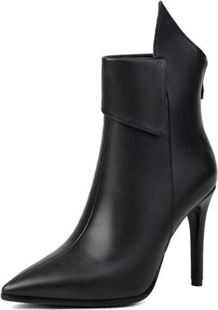 Generic Womens Elegant Pointed Toe Ankle Boots with 8cm Stiletto Heel, Back Zipper for Formal & Evening Wear,Black,10.5 UK