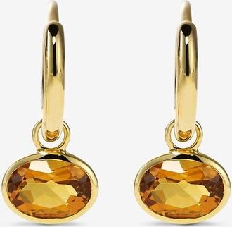 By Pariah Gelbgoldcreolen mit Citrin The Orbit