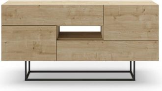 Calicosy Aparador de 2 puertas con patas de metal L145 cm - Beige