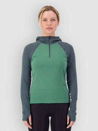 Mons Royale Bella Merino Hood Base Layer Top blauw