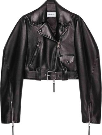 Givenchy Giacca crop in pelle - Nero