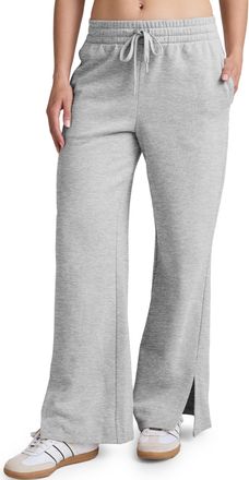 Beyond Yoga Luxefleece Side Slit Pant In Light Gray