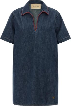 Valentino Garavani Jurken - Dames - Shirt Kleedjes - Blauw - XS - Kleedjes