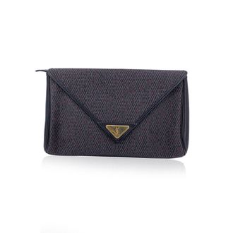Saint Laurent Yves Saint Laurent Vintage Katoenen Clutch Tas