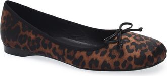 Jeffrey Campbell Tutu Ballet Flat in Tan Cheetah Satin at Nordstrom, Size 7.5