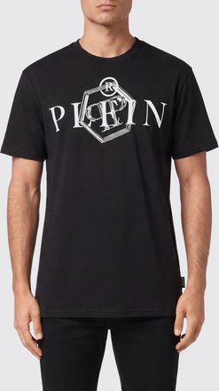 Philipp Plein T-shirt girocollo in cotone tinta unita con logo