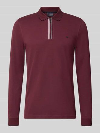 Christian Berg Slim Fit Poloshirt mit Rei&szlig;verschluss in Bordeaux, Gr&ouml;&szlig;e 3XL