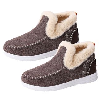 Generic Winter Snow Boots for Women, Non Slip Warm Trendy Slip On Ankle Booties, Cozy Fleece Lined Suede Slipper Boots for Outdoor Walking (brown-5.5UK)