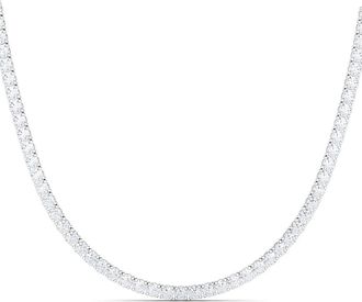 HauteCarat Lab Created Diamond Tennis Necklace in 18K White Gold at Nordstrom