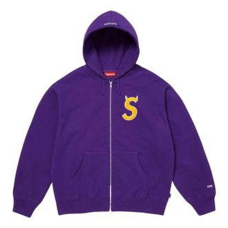 SUPREME SS26 Devil S Logo Zip Up Hooded Sweatshirt Purple SUP-SS26-134-PUR
