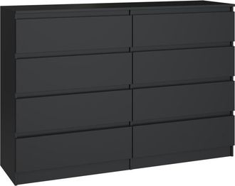 Hucoco Milano Cassettiera Moderna Per Camera Da Letto/soggiorno/ufficio 40x138x97 8 Cassetti Scorrevoli Mobile Contenitore Chiffon