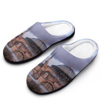 Generic Hagia Sophia Istanbul Turkiye Mens Slippers Slip On Comfortable Fleece Cotton House Shoes Winter