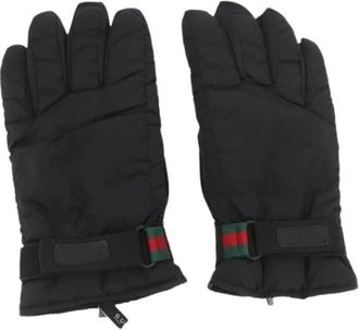 Gucci Pre-owned Accessories, female, Black, Size: ONE SIZE Pre-owned Nylon Gloves