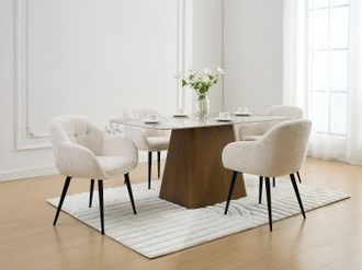 Pascal Morabito Sedia con braccioli in Tessuto testurizzato e Metallo Nero Panna - Lotto di 2 - LASSANDRA di PASCAL MORABITO