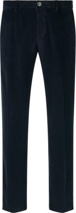 Boggi Milano Broeken, Heren, Blauw, W32, Katoen, Broek van Stretch Velvet