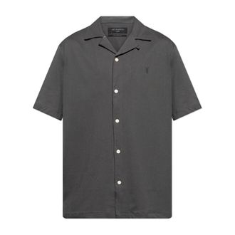 AllSaints Hudson overhemd - Heren - Korte mouwen Overhemden - Grijs - XL - Katoen - Overhemden