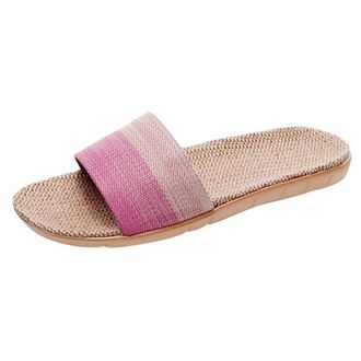Generic Linen Womens Flip-Flops Sandals Breathable Home and Beach Comfort Slipper Shoes for Ladies Casual Wear (7)