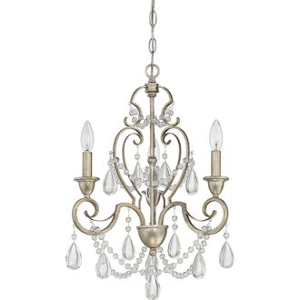 Loops 3 Bulb Chandelier Hanging Pendant LIght Vintage Gold LED E14 60W Bulb