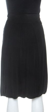 Roberto Cavalli Black Knit Gathered Detail Skirt