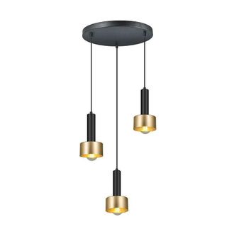 Fabrilamp Lampara Allende 3xe27 Negro/oro Regx35x35 Cm