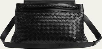 Bottega Veneta Mens Andiamo Medium Intrecciato Leather Messenger Bag