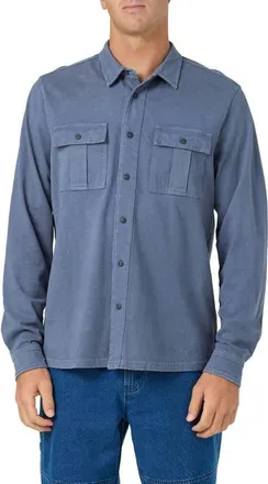 O'Neill OG Long Sleeve Cotton Button Front Shirt in Blue at Nordstrom, Size Xx-Large