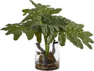 Nearly Natural Philodendron Arrangement With Vase