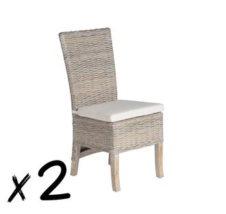 Giner&Colomer Set de 2 sillas en rattan con cojin incluido