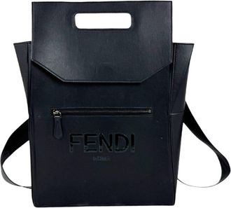 Fendi Black Leather Backpack (Pre-Owned)