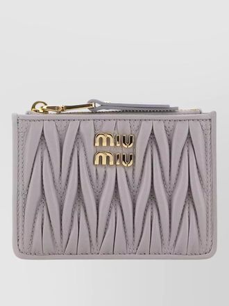 Miu Miu nappa leather card holder quilted design
