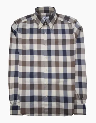 Aquascutum Mens Aquascutum Macro Iconic Shirt Macro Check 30 - White - Size: 40/Regular