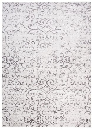 Tapiso Alfombra de sal&oacute;n crema gris vintage flores adorno suave 80 x 150 cm