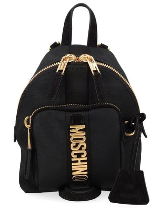 Moschino Womens Backpack Carry Me Black Polyester Backpacks