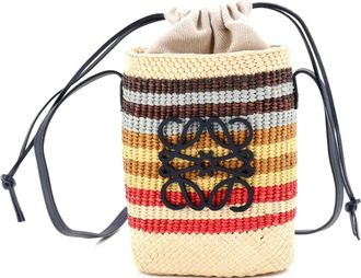 Loewe x Paula Ibiza Beehive Basket Bag Woven Raffia Small bucket bag - Veelkleurig