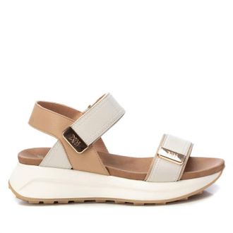 Xti Womens Low Wedge Sandals In Beige