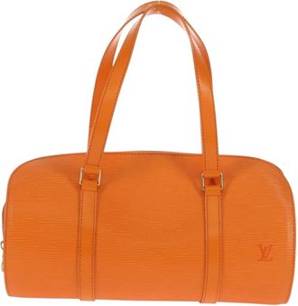 Louis Vuitton Soufflot Handbag Epi Leather Orange Leather Handbag (Pre-Owned)