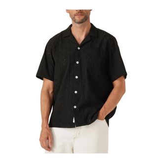 For&eacute;t Leo Paisley Shirt voor Heren - Heren - Korte mouwen Overhemden - Zwart - M - Overhemden