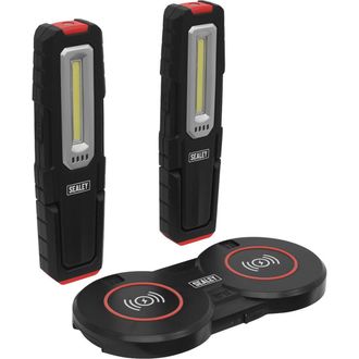 Loops 2 x Slim Magnetic Inspection Light & Dual Charging Base - 5W COB & 1W SMD LED