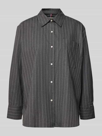 Tommy Hilfiger Regular Fit Hemdbluse aus reiner Baumwolle in Hellgrau, Gr&ouml;&szlig;e 34