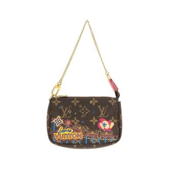 Louis Vuitton Marron Coated Canvas Pochette Pouch (Pre-Owned)