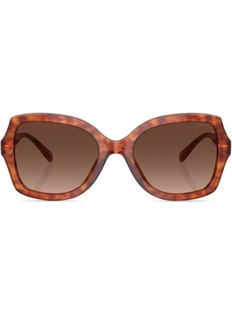 Coach tortoiseshell-effect butterfly-frame sunglasses - unisex - Acetate - 56 - Brown