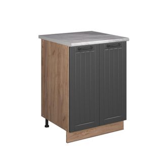 Vicco Mueble Bajo Para Fregadero Fame-line, Gris Oscuro/roble Dorado, 60 Cm, Vicco