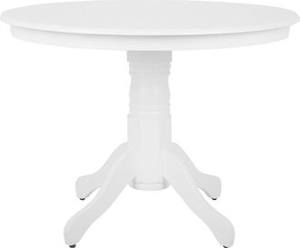 Beliani Mesa De Comedor De Madera De Caucho Blanca &Oslash;100 Cm Redonda Vintage Akron