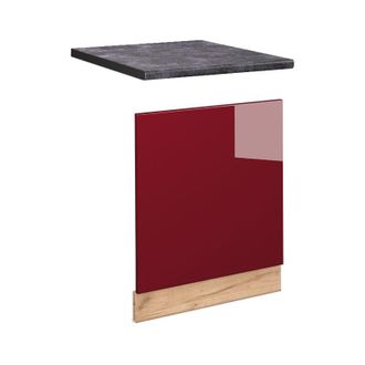 Vicco Panel Frontal Fame-line, Rojo Burdeos Alto Brillo, 60 Cm, Et Antracita