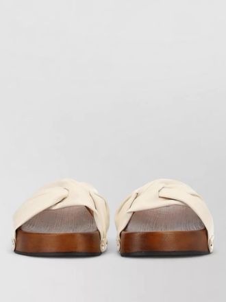 Ganni studded flat slides twisted strap design