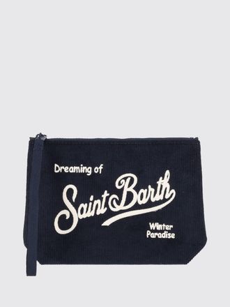 MC2 Saint Barth Mini borsa a mano Aline in velluto a coste con logo ricamato