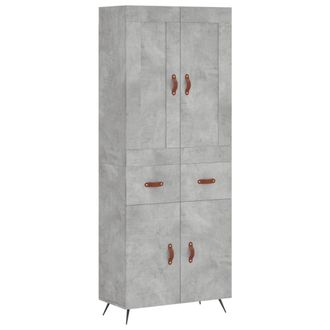 vidaXL Vidaxl - Aparador Alto Madera Contrachapada Gris Hormig&oacute;n 69,5x34x180 Cm