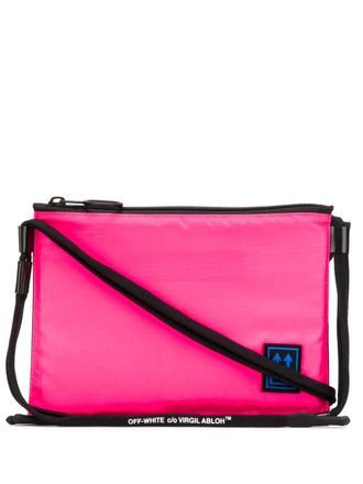 Off-white Schoudertas met logopatch - Roze
