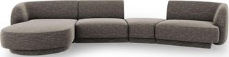 BLOOMINGLOFT 5-Sitzer Design Ecksofa Miley mit abgerundeter Form und Eckteil links - Chenille