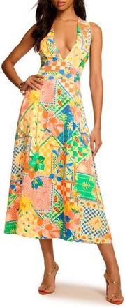 Ramy Brook Felicity Mixed Print Midi Dress in Garden Print at Nordstrom Rack, Size 12